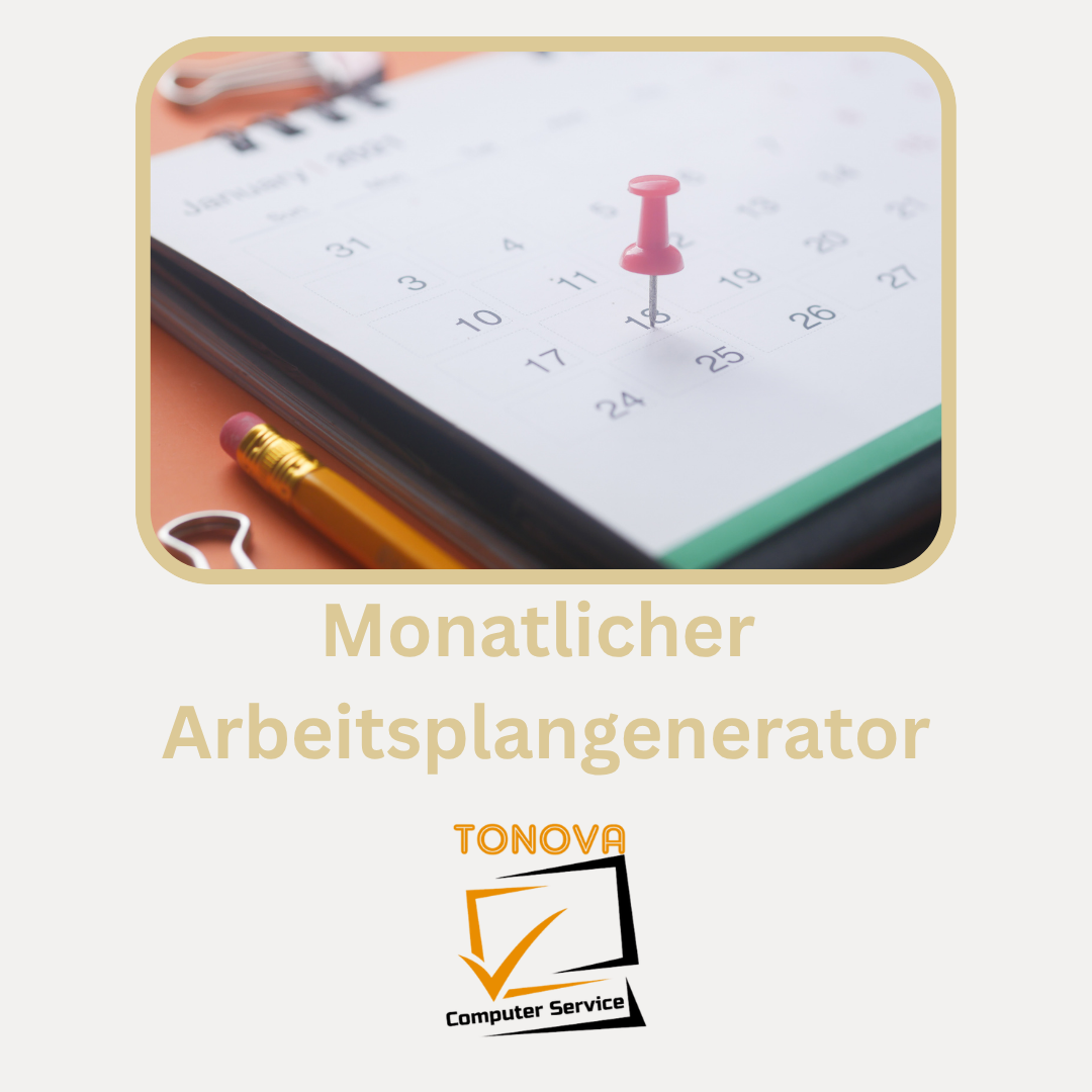 TONOVA-Arbeitsplan